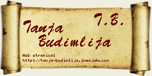 Tanja Budimlija vizit kartica